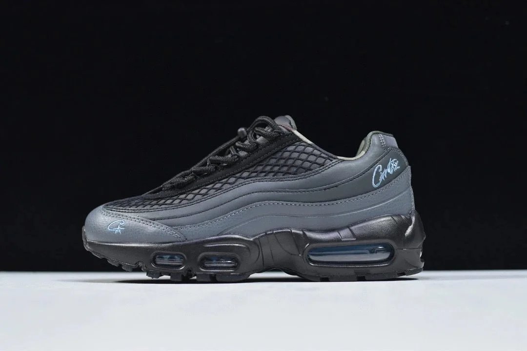 Nike Air Max 95 Black with Blue Swoosh Sneakers - 3