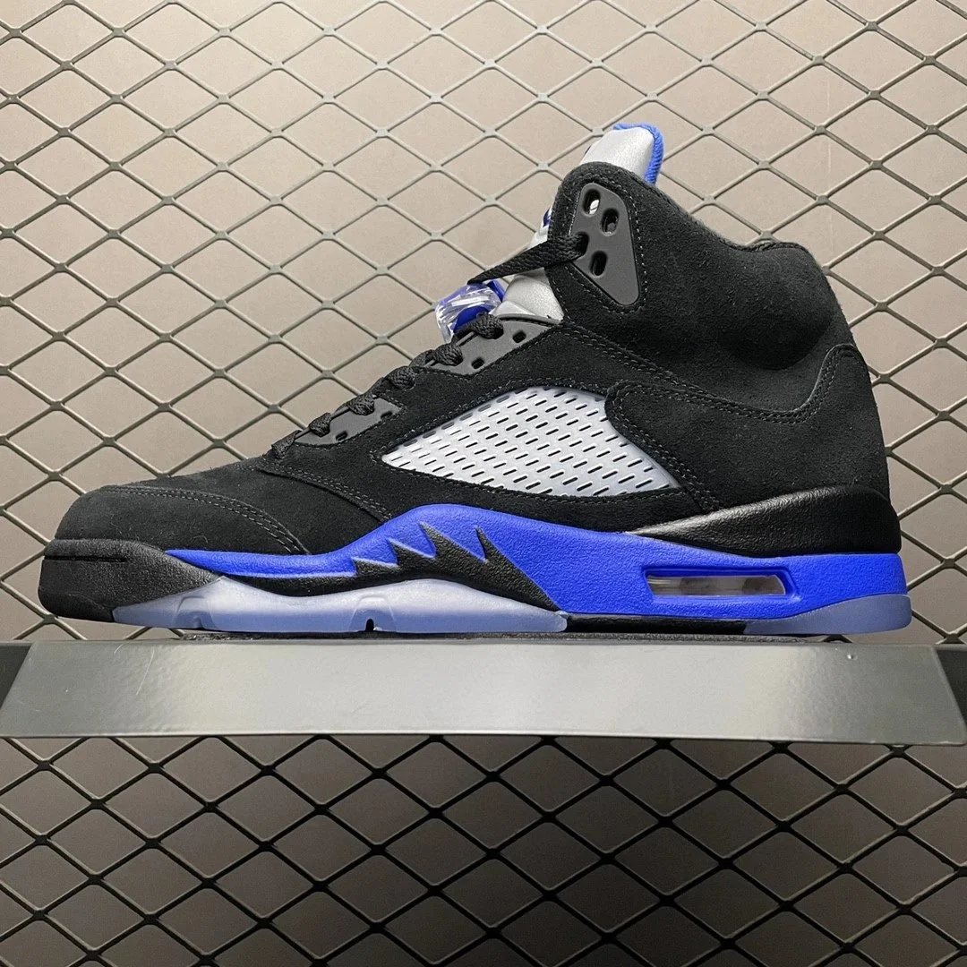 Air Jordan 5 Retro 'Retro' White Orange Blue Sneakers - 7
