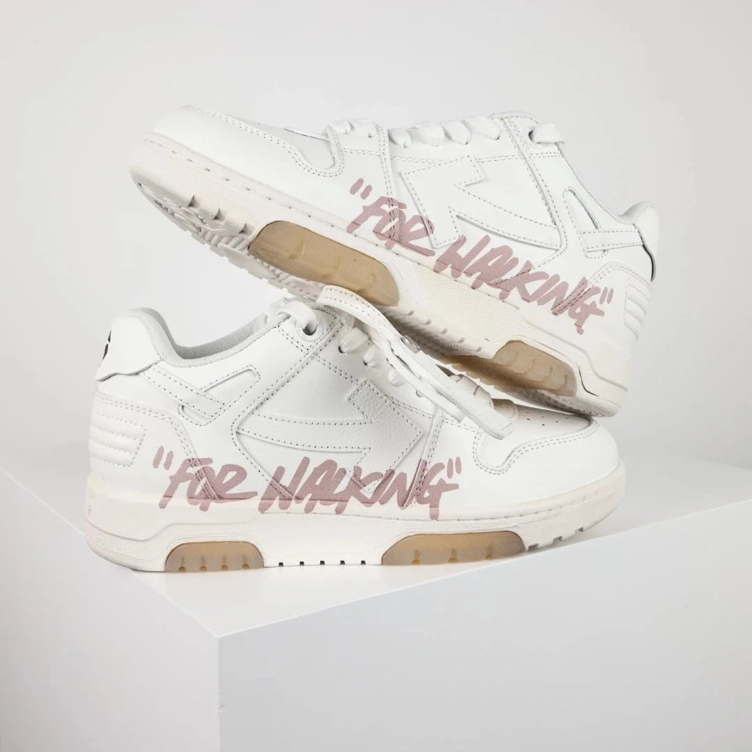 Off-White Diagonal Arrow Low White Pink Sneakers - 29