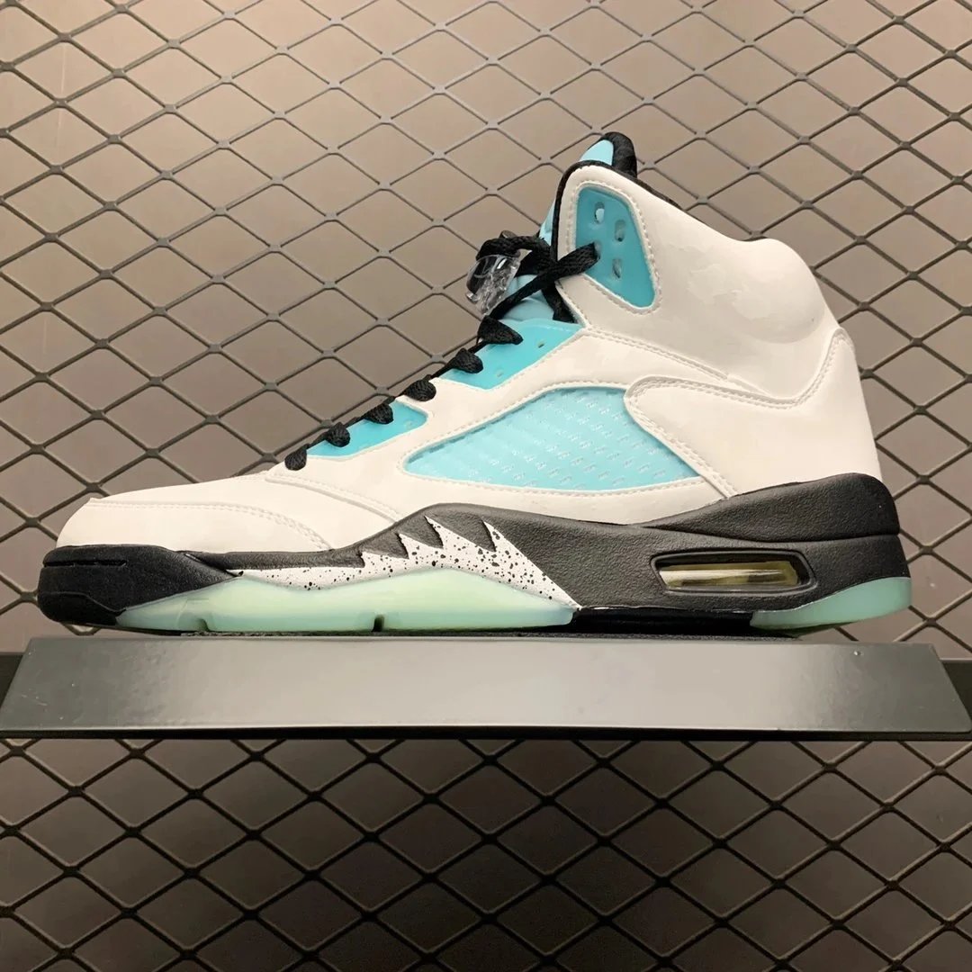 Air Jordan 5 Retro 'Retro' White Orange Blue Sneakers - 12