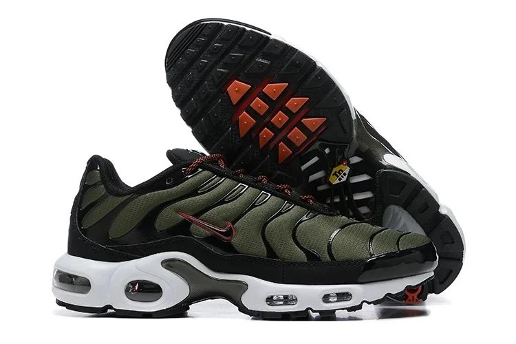 Nike Air Max Plus Olive Green Black White Sneakers