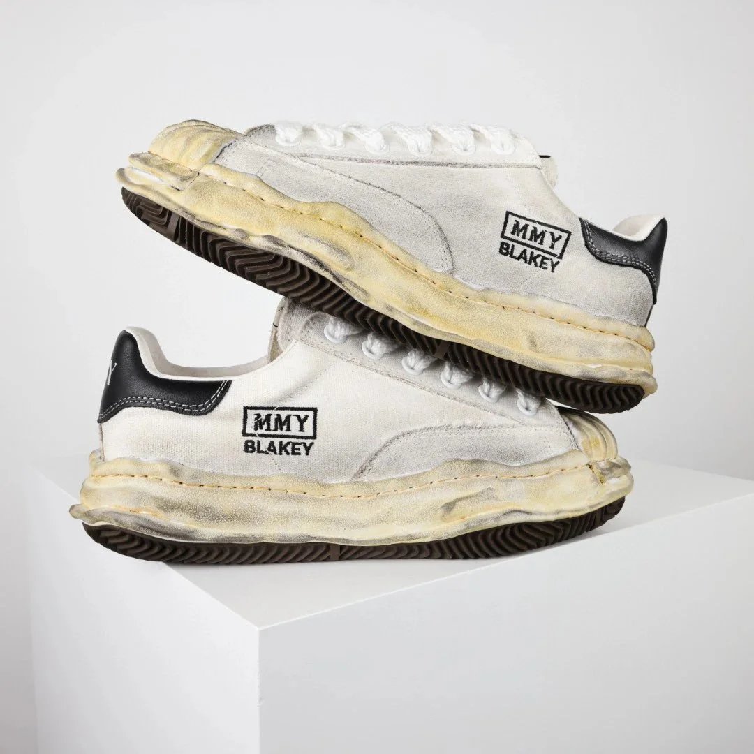 MMY x Blakey Distressed Denim Sneakers Black/White - 22