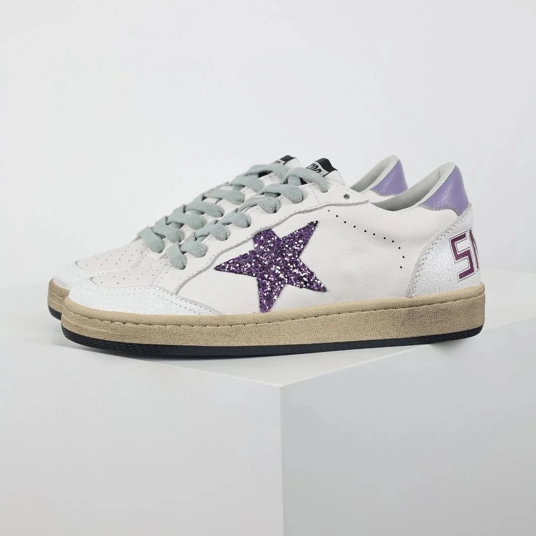 33- Purple glitter star purple tail 58 small dirty shoes