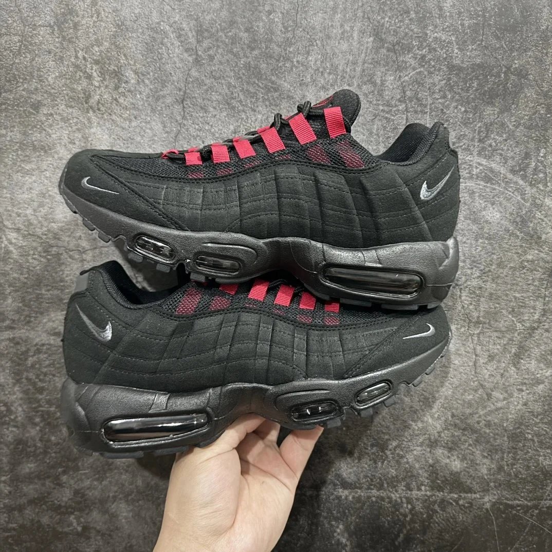 Nike Air Max 95 Black with Blue Swoosh Sneakers - 14