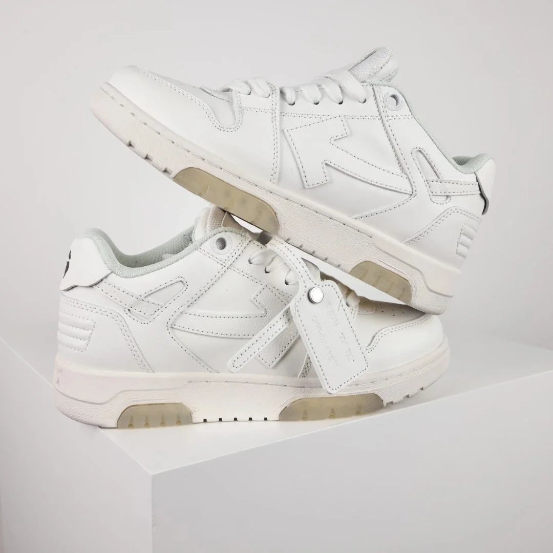 Off-White Diagonal Arrow Low White Pink Sneakers - 8