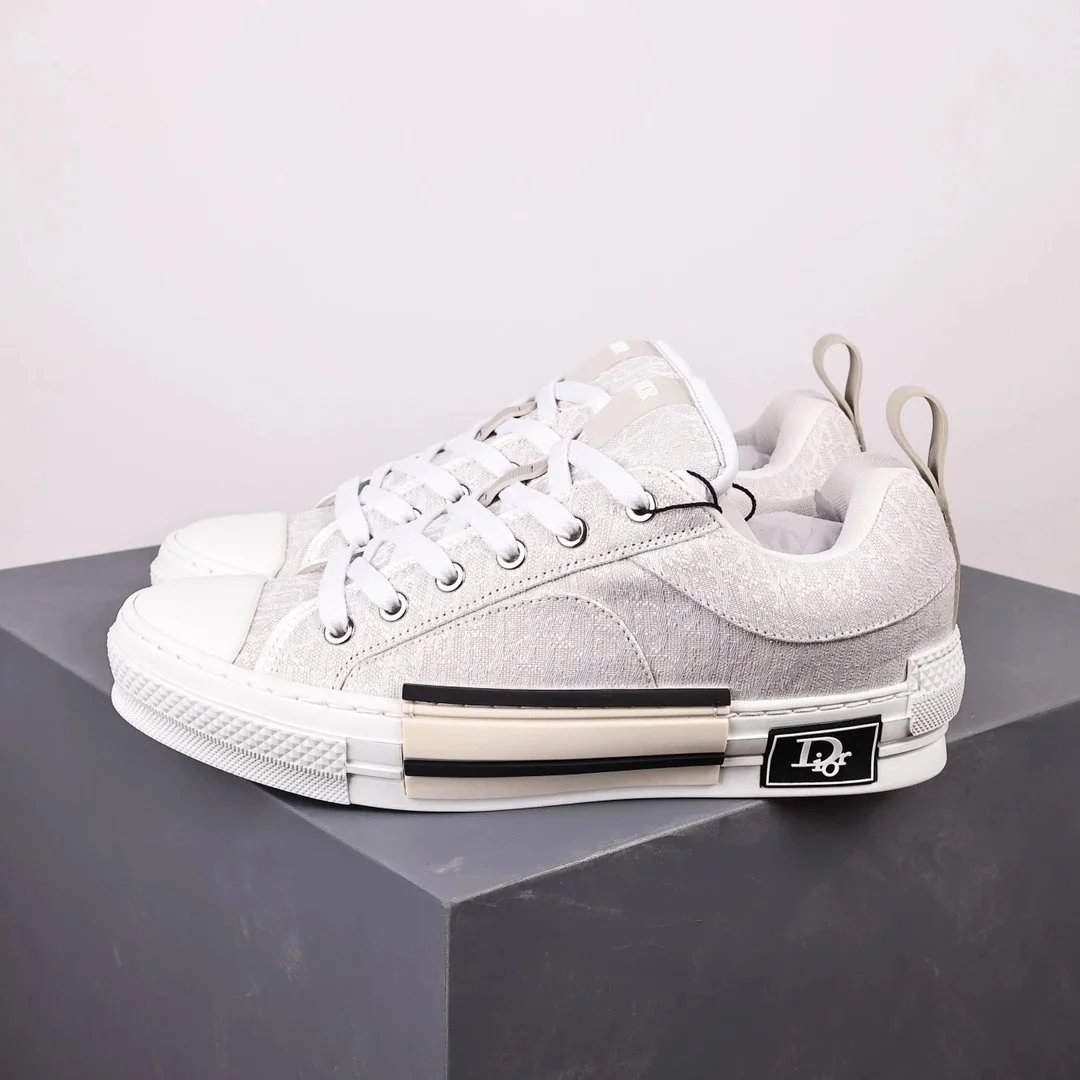 Dior B23 Low Top Grey Glitter White
