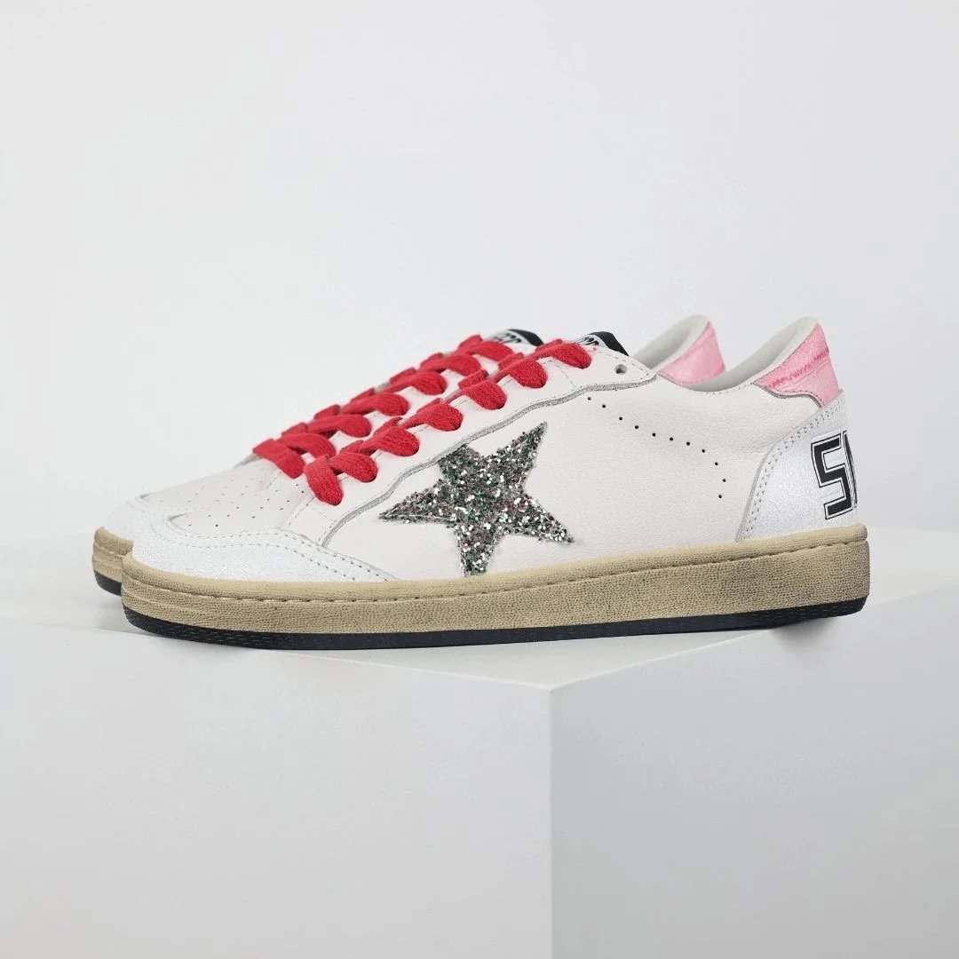 31- Silver glitter star pink tail 58 small dirty shoes