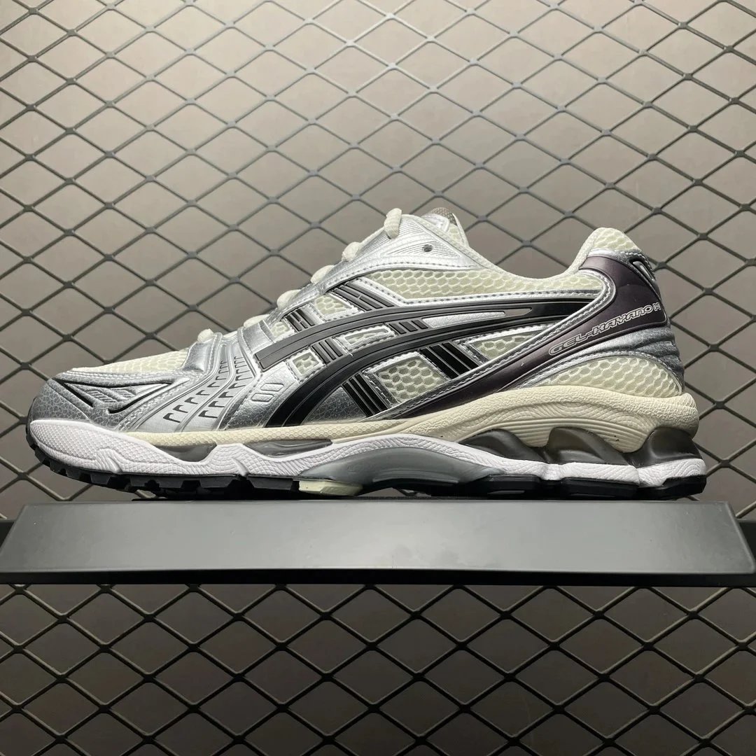 Asics Gel-Kayano 14 White Silver Dark Charcoal