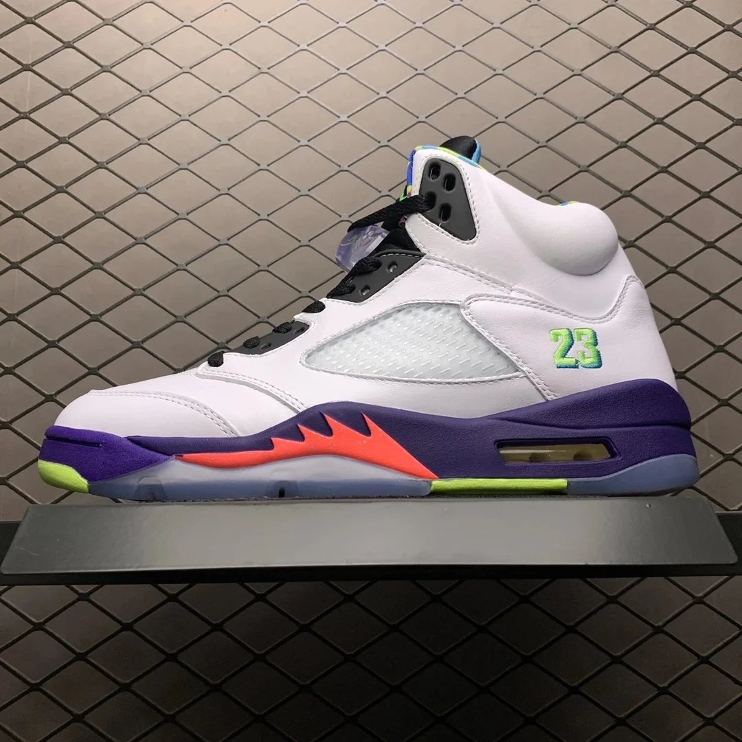 Air Jordan 5 Retro 'Retro' White Orange Blue Sneakers - 8