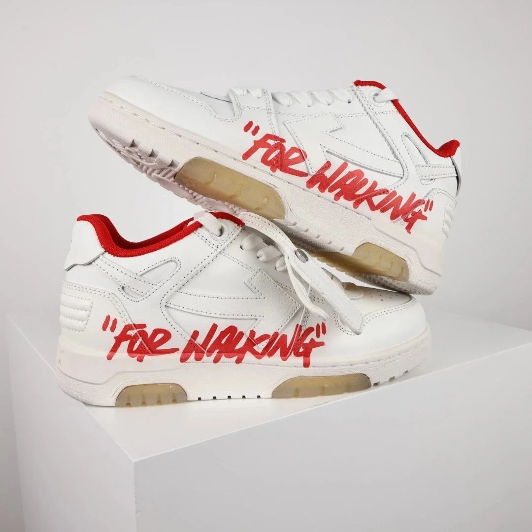 Off-White Diagonal Arrow Low White Pink Sneakers - 13