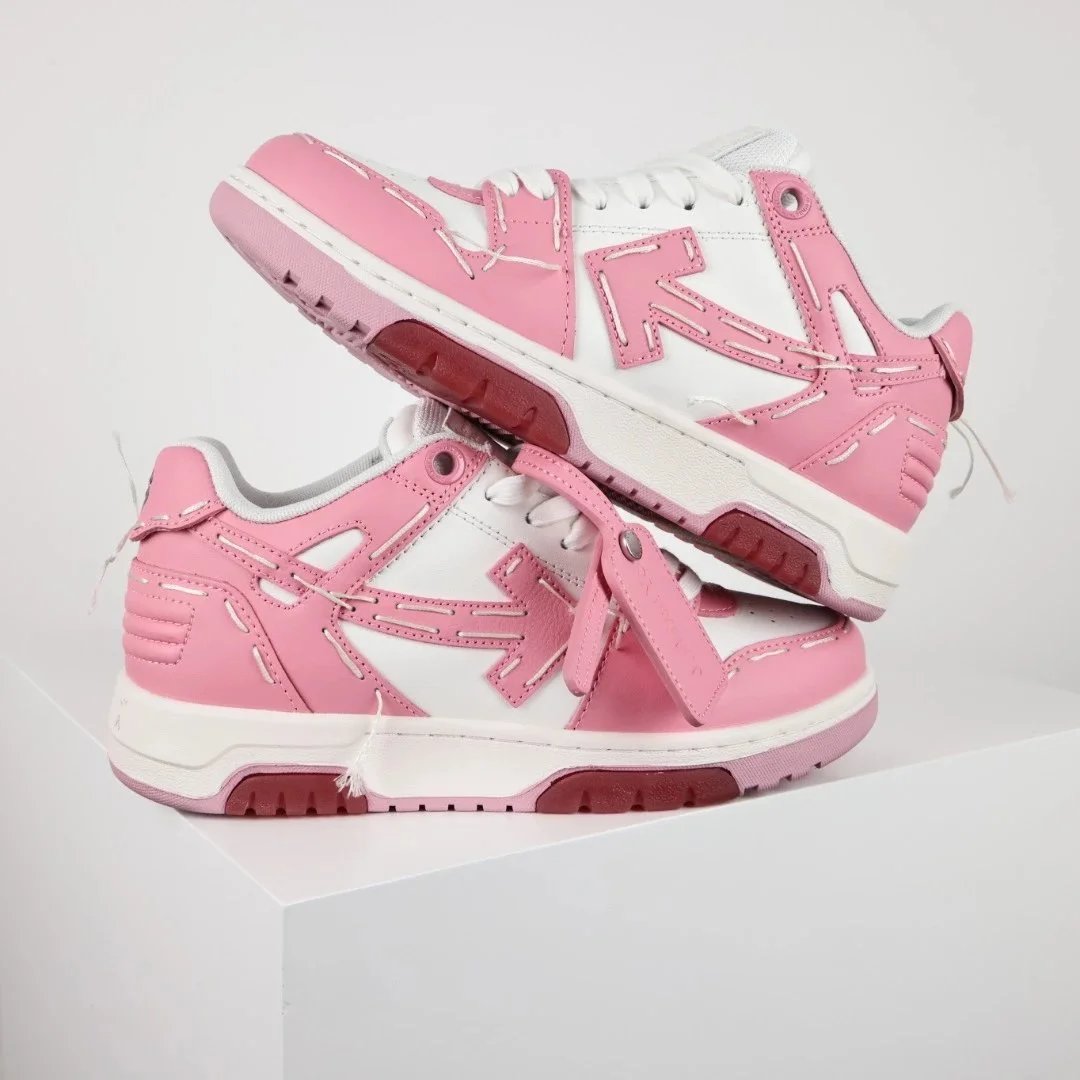 Off-White Diagonal Arrow Low White Pink Sneakers - 38