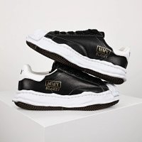 19-Tri-color black leather gold-label white-soled shell-toe