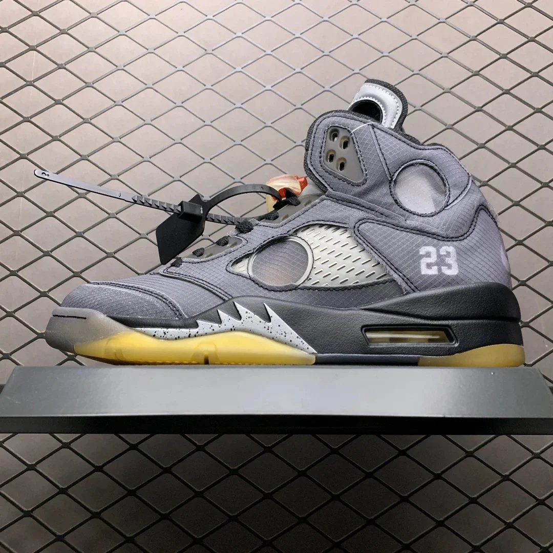 Air Jordan 5 Retro 'Retro' White Orange Blue Sneakers - 5