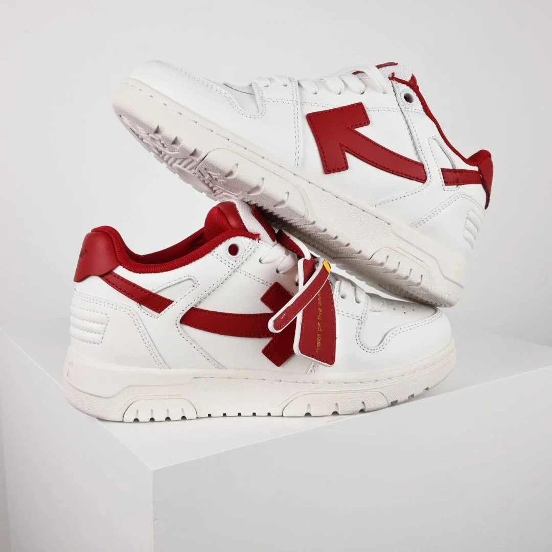 Off-White Diagonal Arrow Low White Pink Sneakers - 47