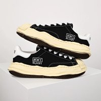 3-Three-color black cloth with white leather tail band, aged finish on the sole