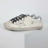 19-Hand-painted star-patterned silver-tail dirty shoes