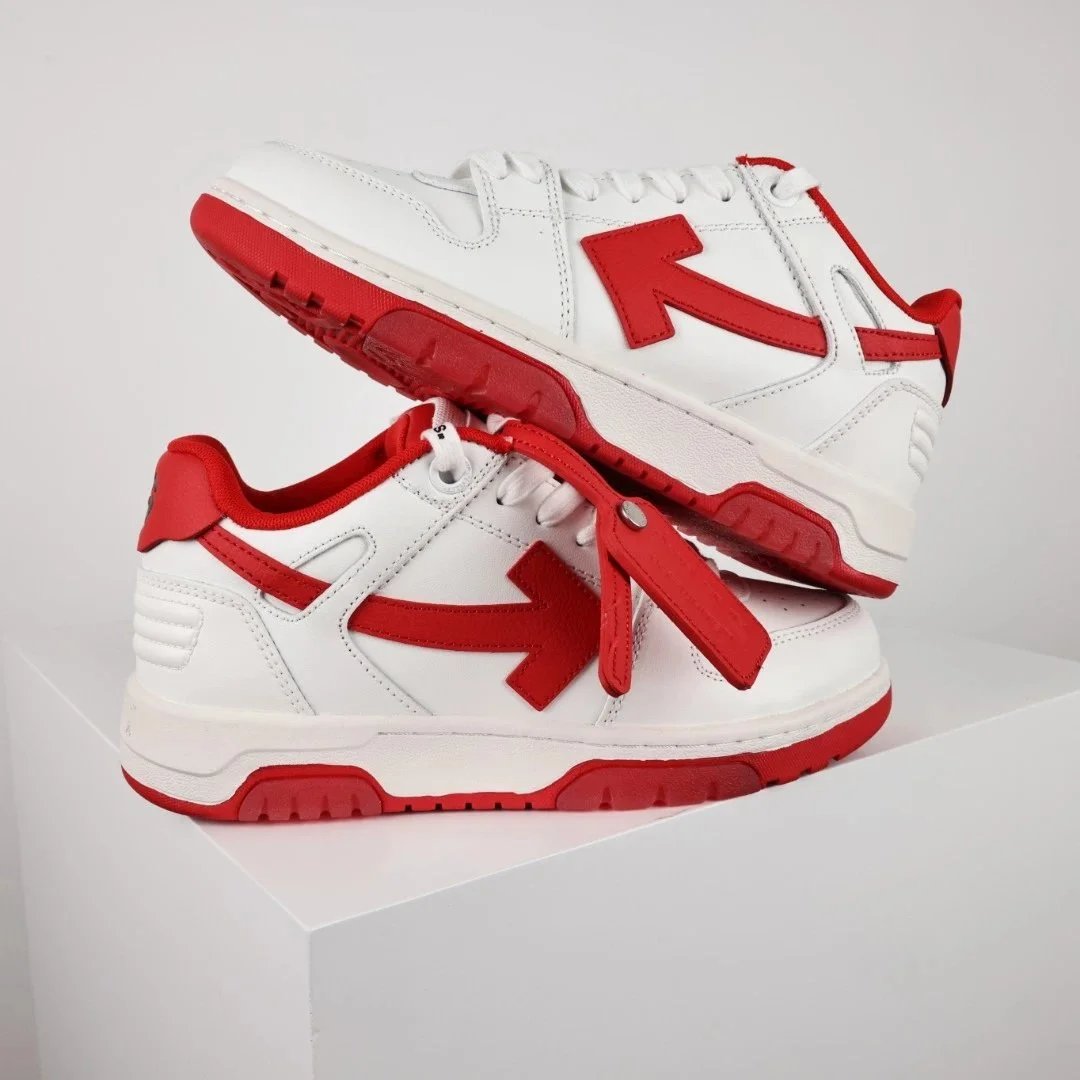 Off-White Diagonal Arrow Low White Pink Sneakers - 3