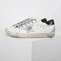 2-Classic gray with star accents, glossy black heel, slightly scuffed shoes