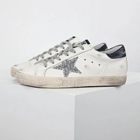 16-Silver Glitter Star Black-Tip Dainty Dirty Shoes