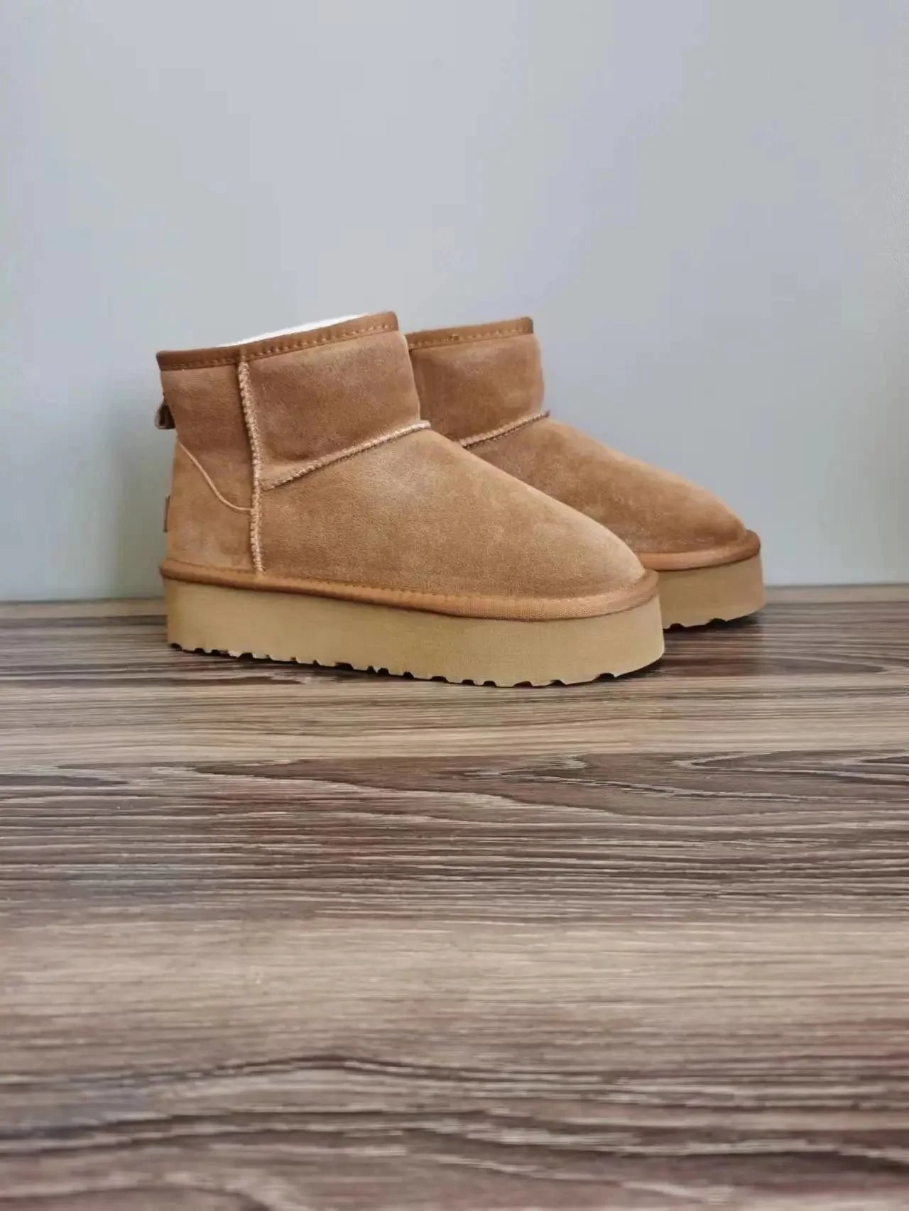 UGG Classic Mini II Gray Suede Sheepskin Boots Snow Boots - 8