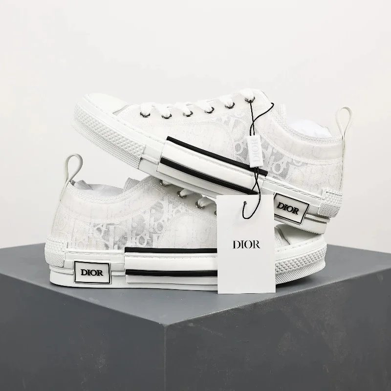 Dior B23 High-Top Sneakers Navy and White Oblique Print Sneakers - 20