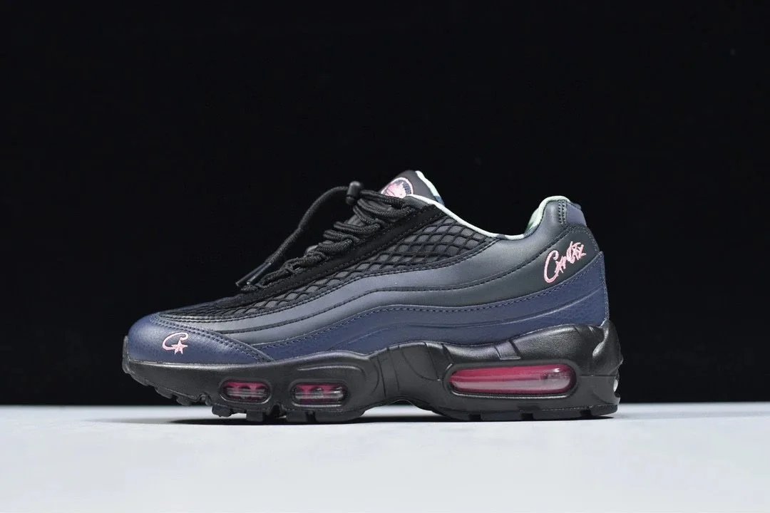 Nike Air Max 95 Black with Blue Swoosh Sneakers - 5
