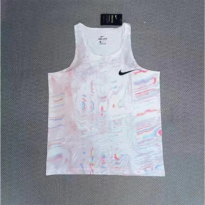 Nike Matching Sets Patterned running top and reflective shorts set — White powder vest