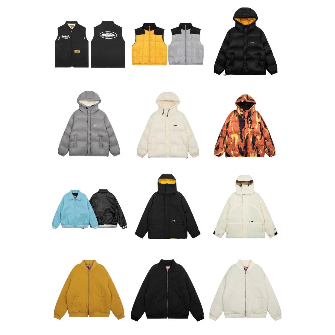 Corteiz Puffer Jacket Black Hooded Streetwear