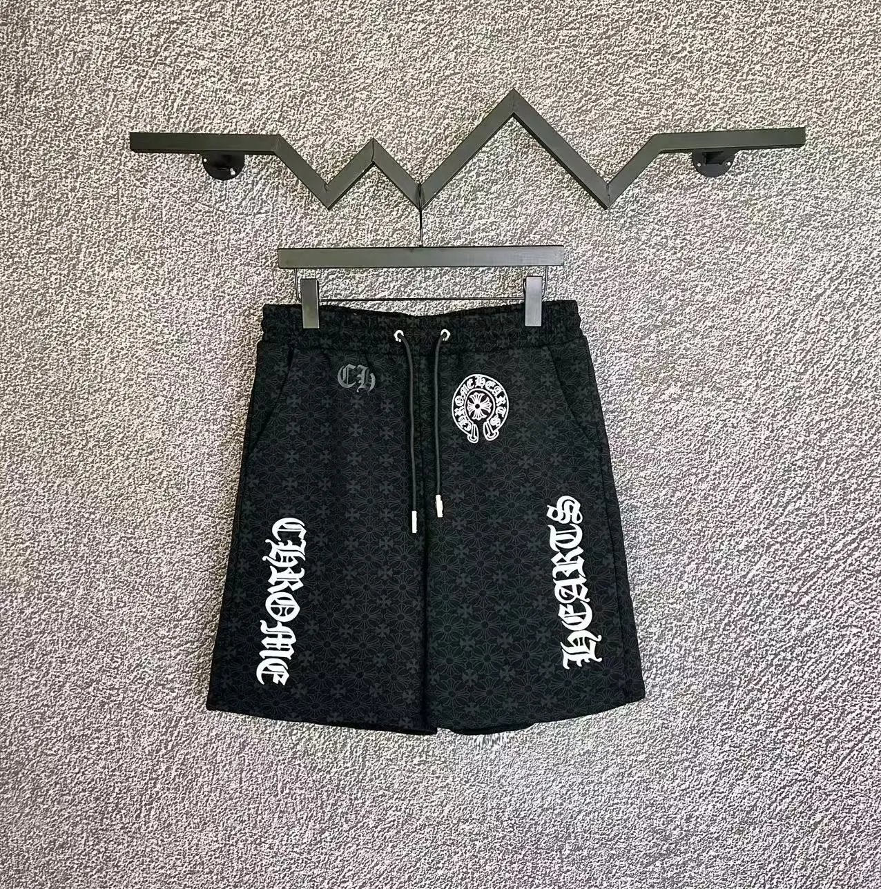 OK Embroidered Drawstring Shorts Gray - 17