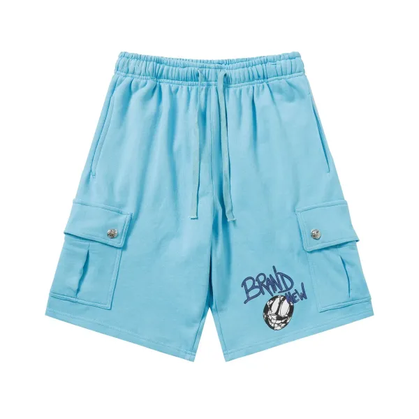 OK Embroidered Drawstring Shorts Gray - 20