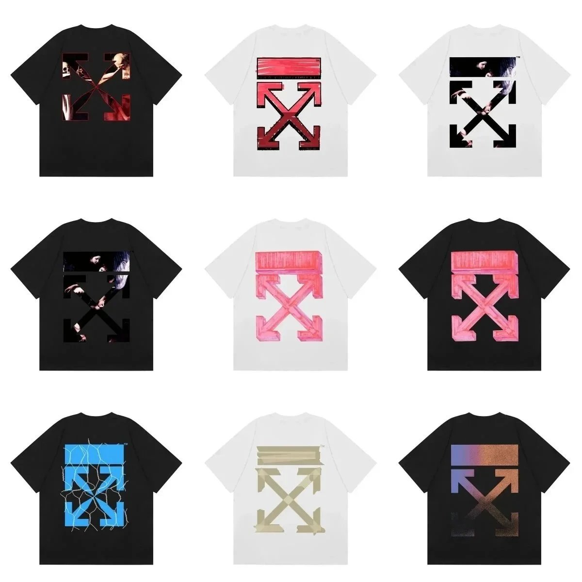 Off-White Black and White Short Sleeve T-Shirts