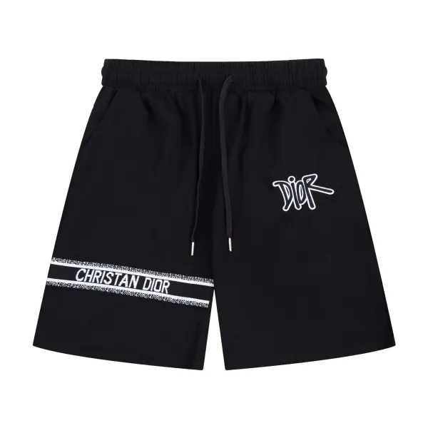 Dior Men's Graffiti Logo Sweatshorts Black - 1