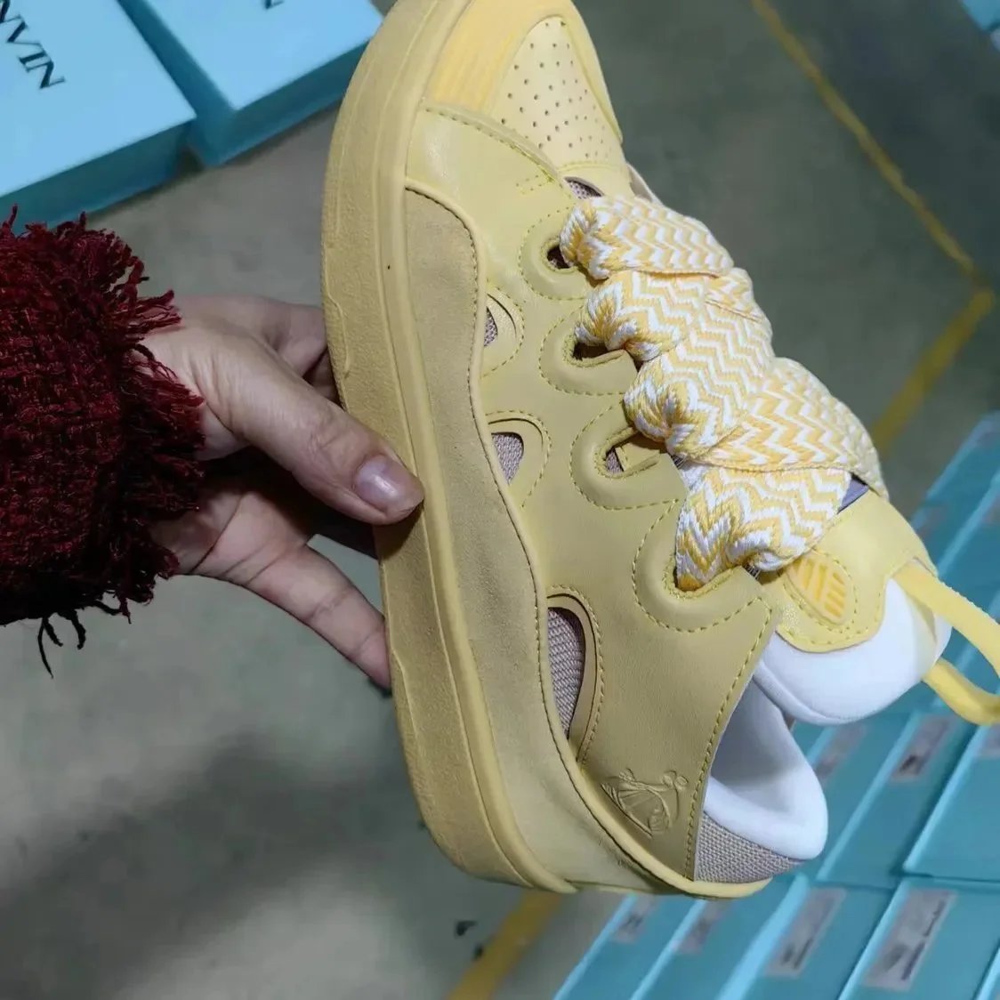 Saint Tears Wave Sneaker Yellow Chevron Lace Casual Sneakers