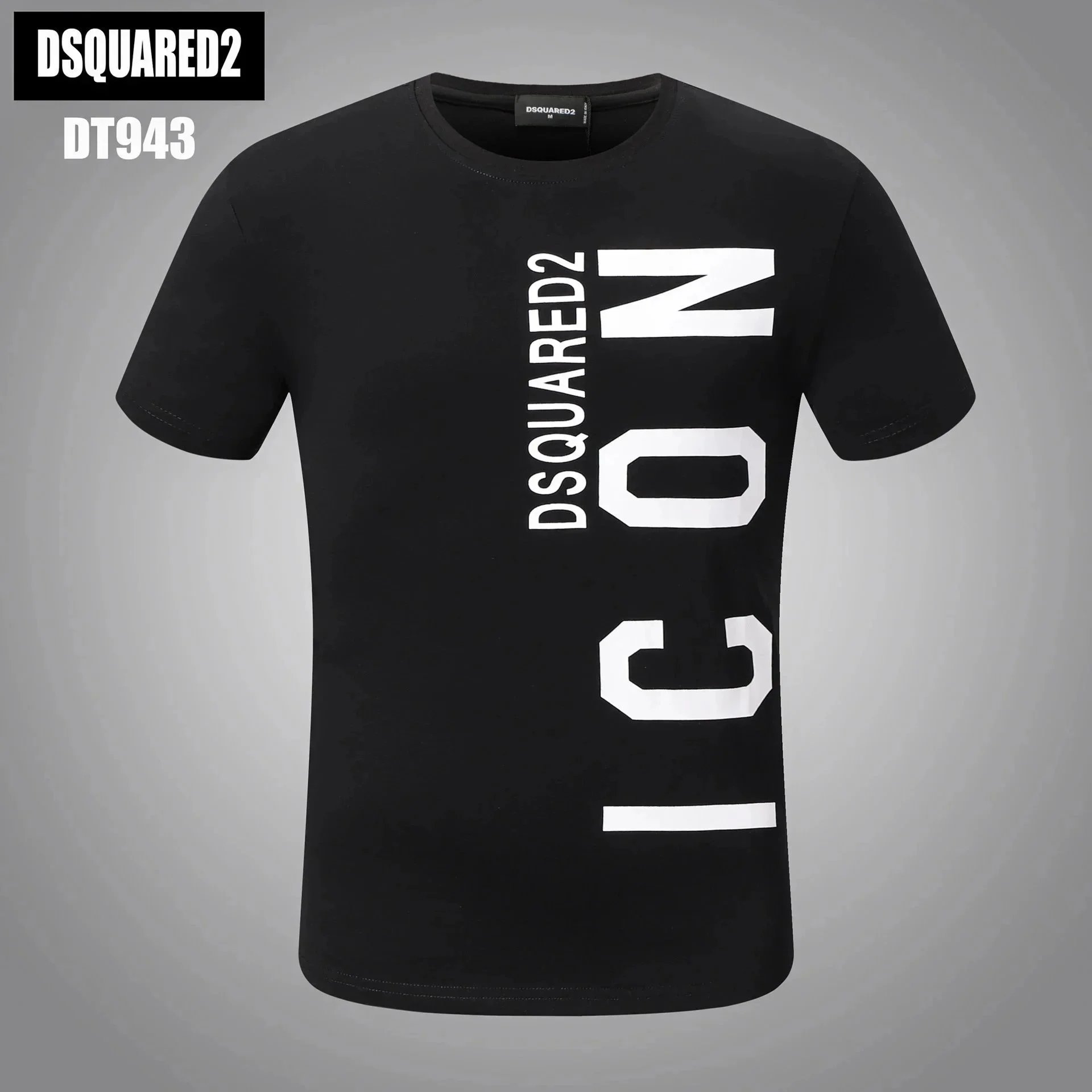 DSQUARED2 Multiple graphic T-shirt designs — 943 Black with White Print