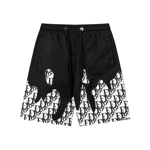 Dior Oblique Print Melting Effect Shorts Black/White - 1