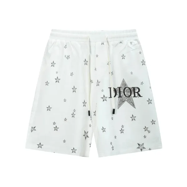Dior Star Print White Drawstring Shorts - 1