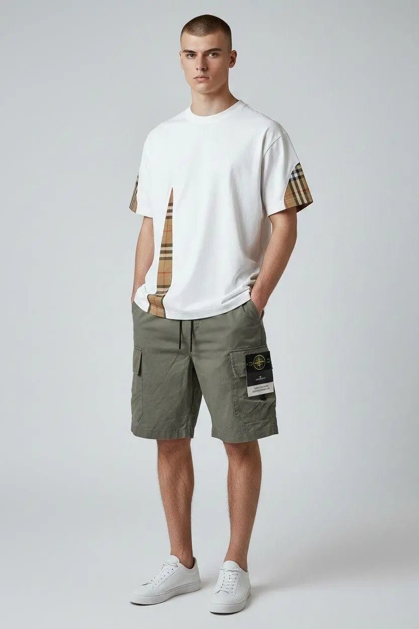 Burberry Tee/Stone Island Shorts — W2CFinds curated find