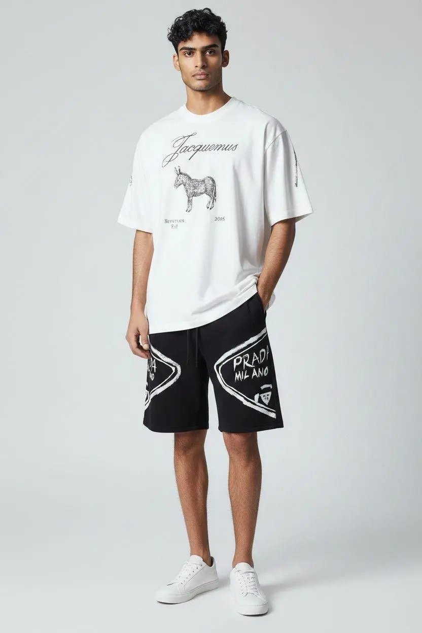 Jacquemus Tee/Prada Shorts — W2CFinds curated find