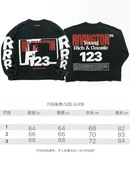 Rivington x Young Rich & Gnostic 123 Oversized Long-Sleeve Tee Black-Green Wash - 3