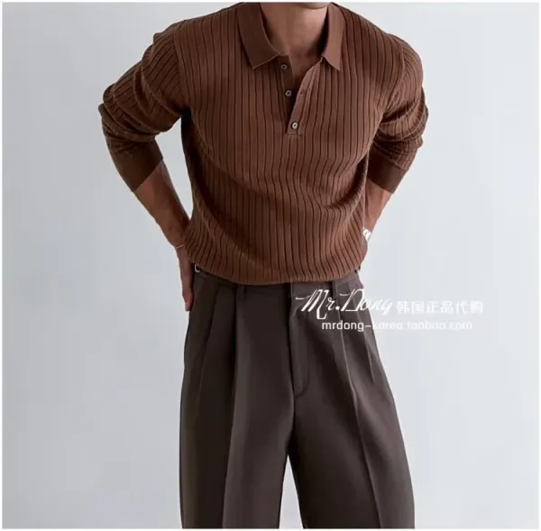 Ribbed Henley Knit Sweater White - 32