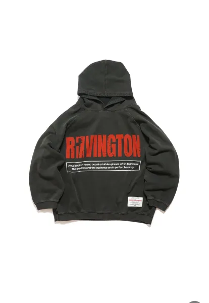 Rivington x Rei Rebis Distressed Graphic Hoodie Black - 1