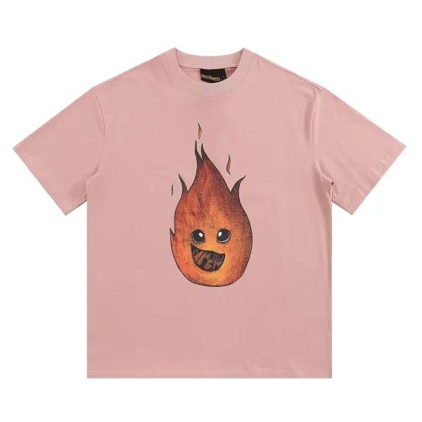 Drew House Flame Face Pink T-Shirt - 1