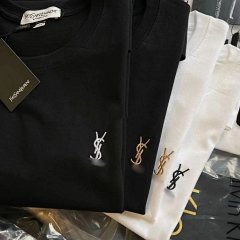 Foreign Trade Embroidery Little Lolita Pure Cotton Short Sleeve Men's and Women's Same T-shirt Round Neck Loose Casual Versatile Fashion T-shirt