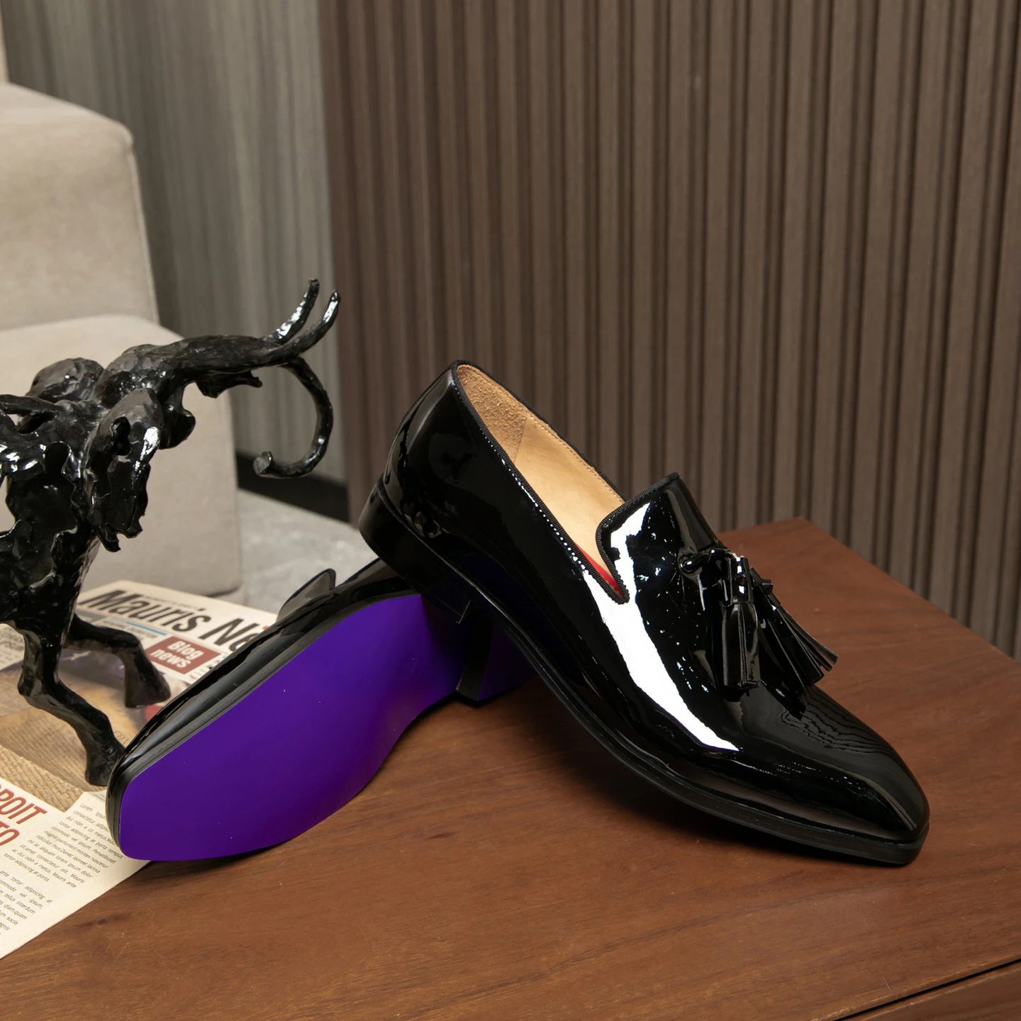 Purple Patent Leather Loafers - 12