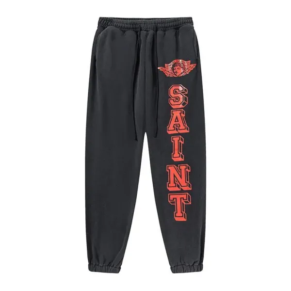 Saint Laurent Saint Logo Sweatpants Black - 1