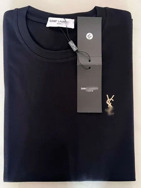 Saint Laurent Monogram Logo White T-Shirt - 5
