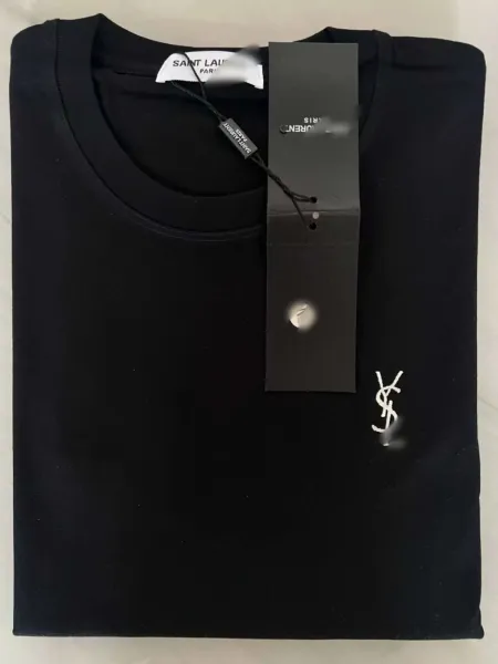 Saint Laurent Monogram Logo White T-Shirt - 9