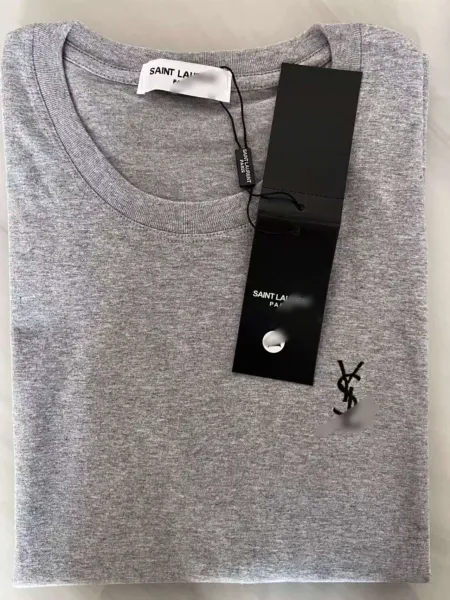 Saint Laurent Monogram Logo White T-Shirt - 10