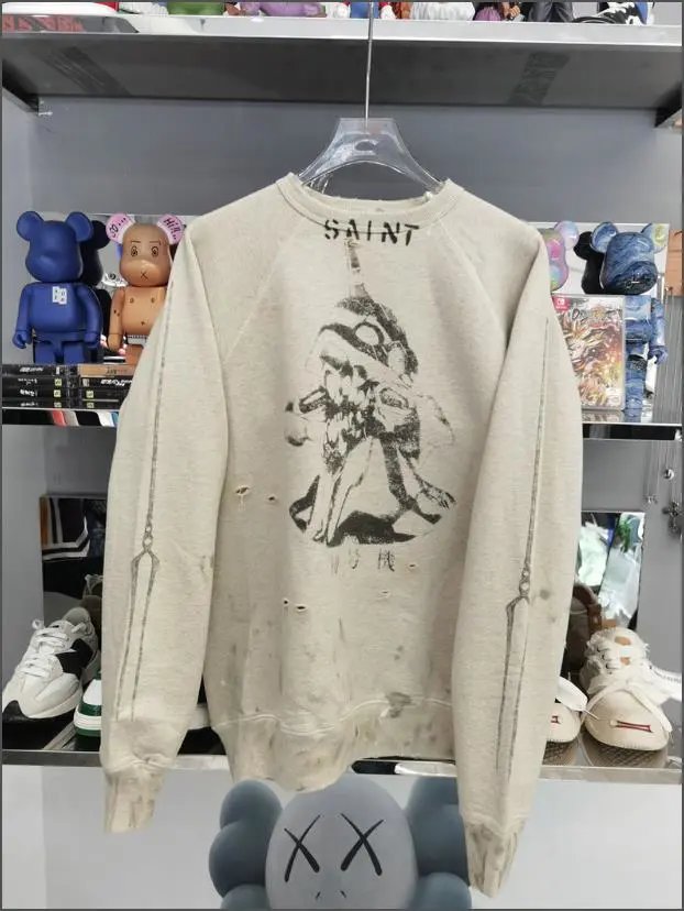 Angel of Death Hoodie Gray with Red Graphic Print - 6