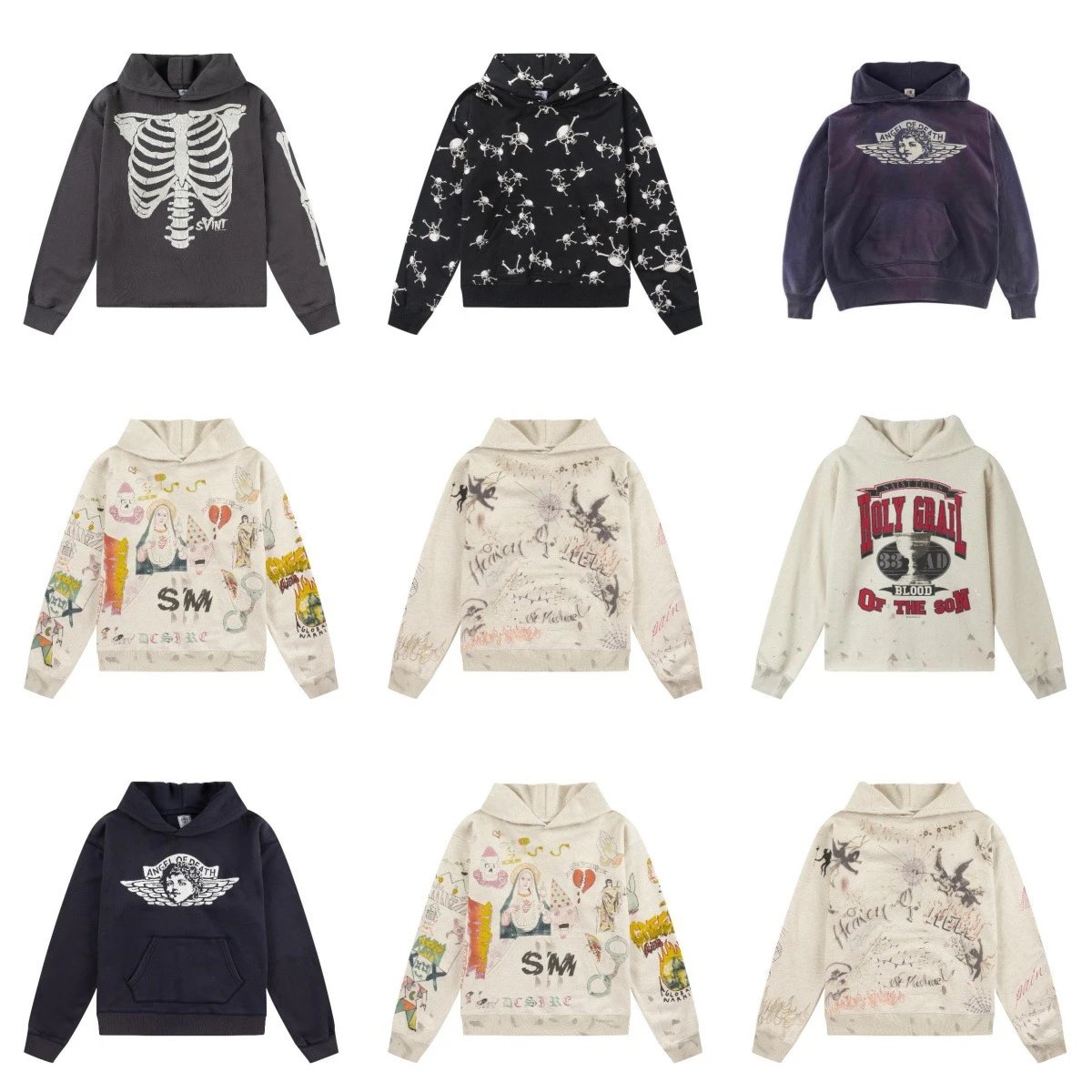 SM Skeleton & Angel of Death Hoodies [40 styles]